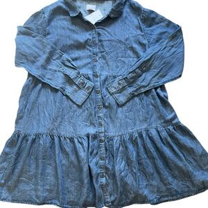 Isabel by Ingrid+Isabel Long Sleeve Tiered Chambray Mini Maternity Dress